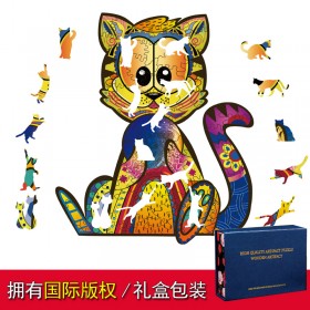 Cat litter, dog litter, shaped wooden puzzle, irregular three-dimensional animal puzzle, wooden toy